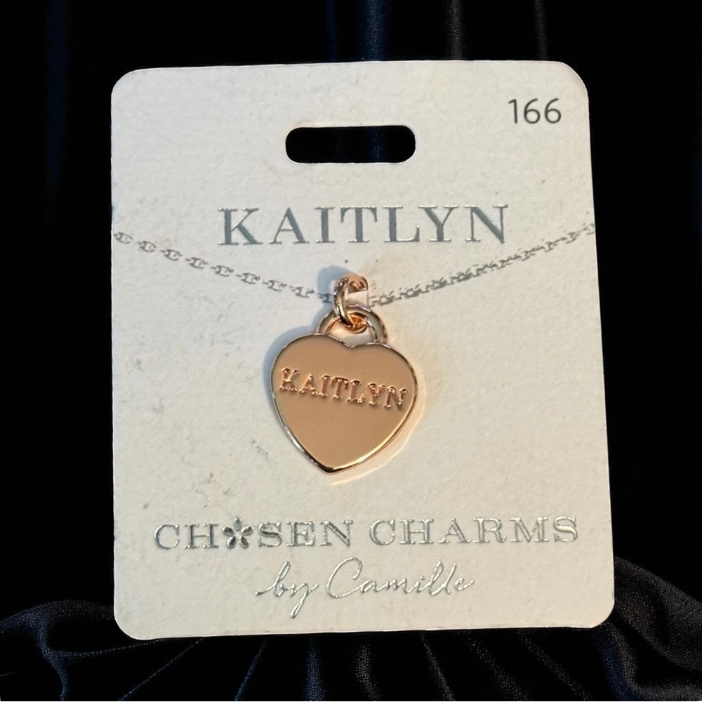 Chosen Charms rose gold Kaitlyn name heart charm